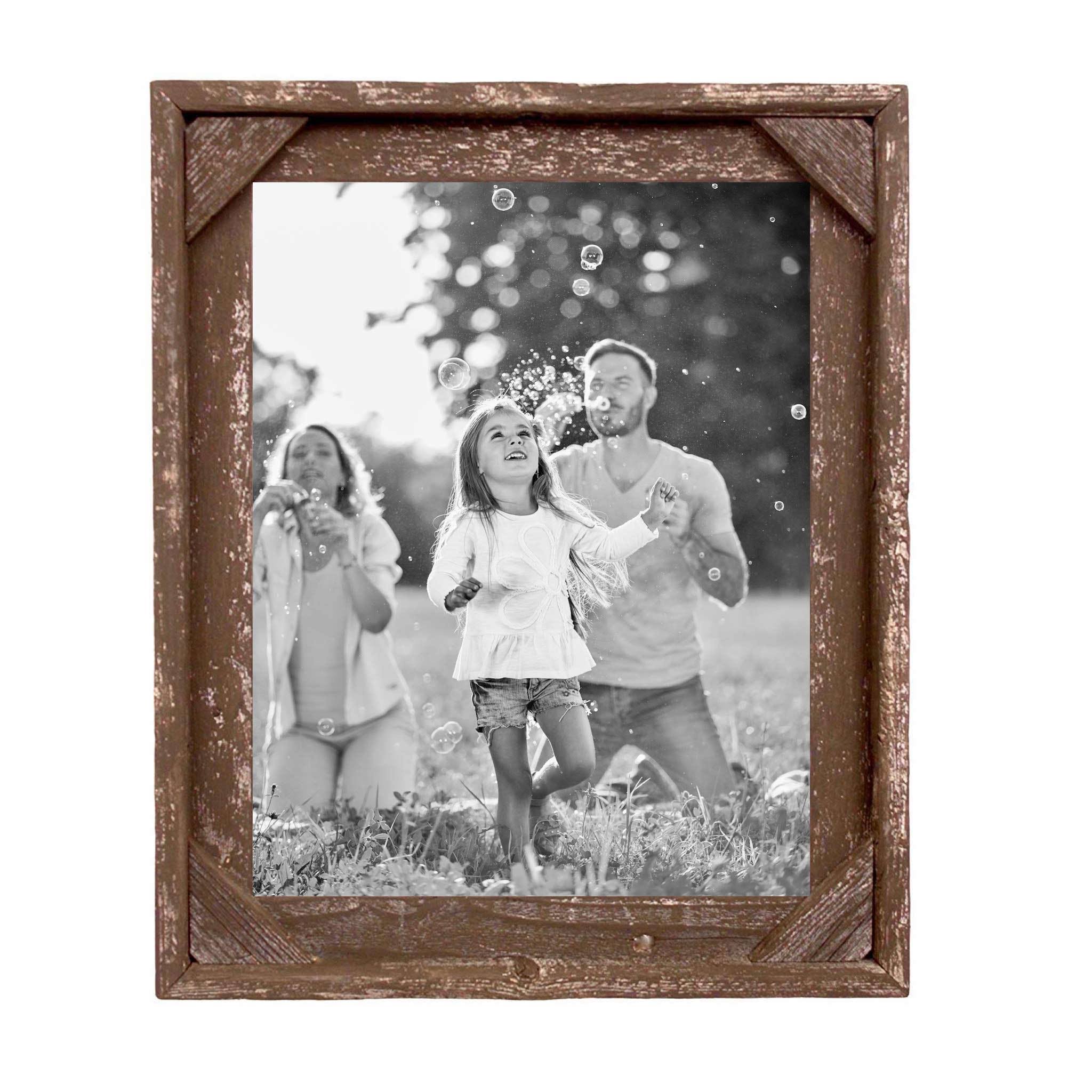 Rustic Farmhouse Signature Corner Block Picture Frame | Espresso 11x14 ...