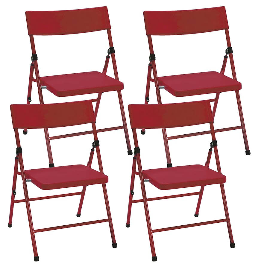 Cosco 4pk. PinchFree Folding Chair, Red WGL03