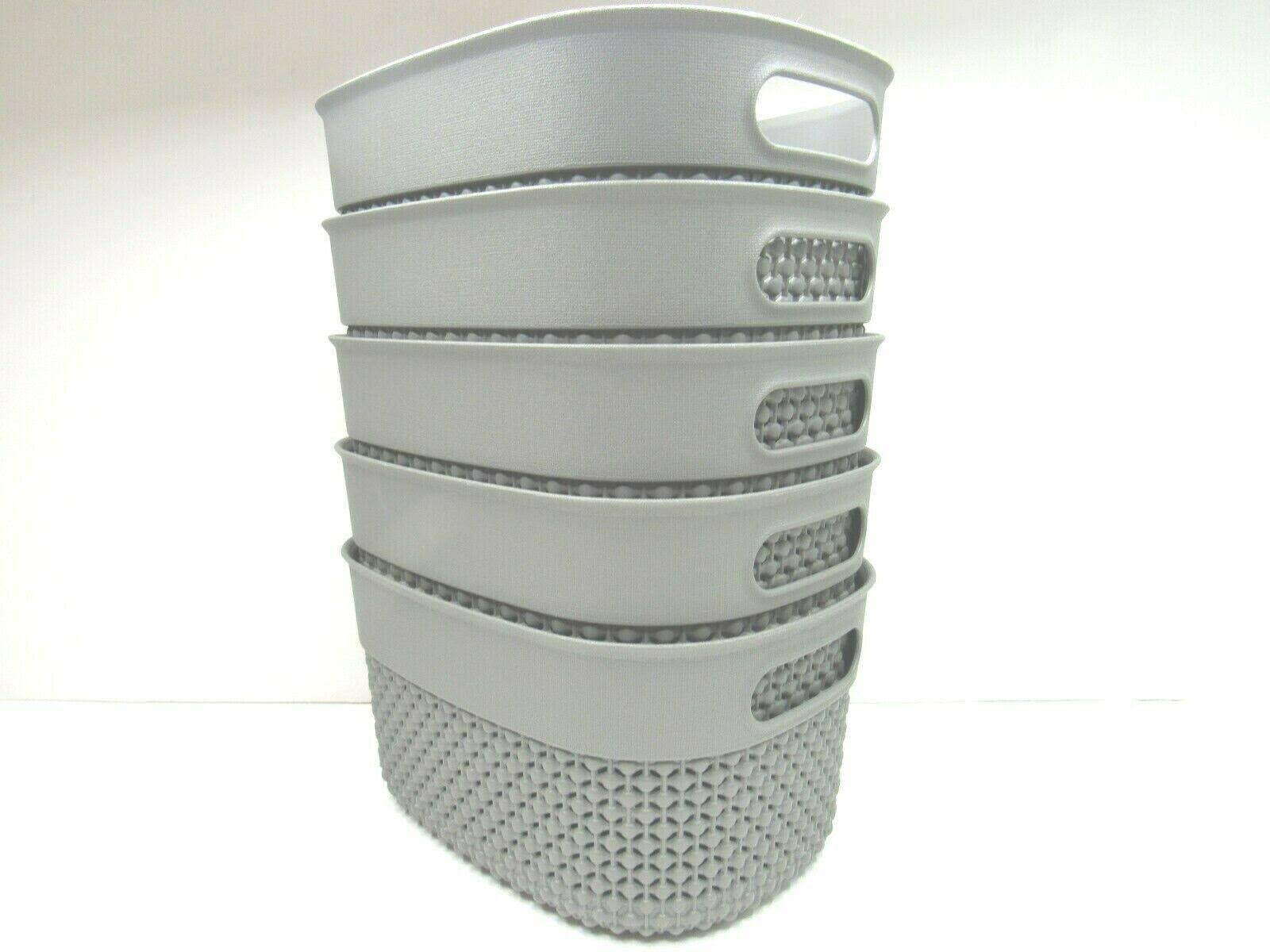 Curver Filo 7.0 in. x 4.7 in. Grey Resin Basket WGL03