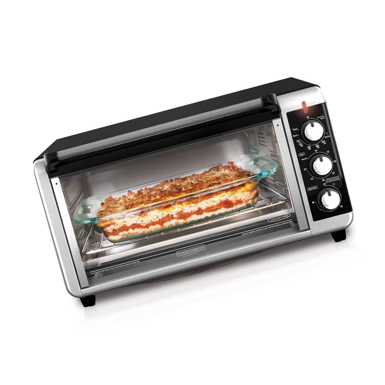 Black+decker TO3250XSB 8-Slice Extra Wide Convection Countertop Toaster ...