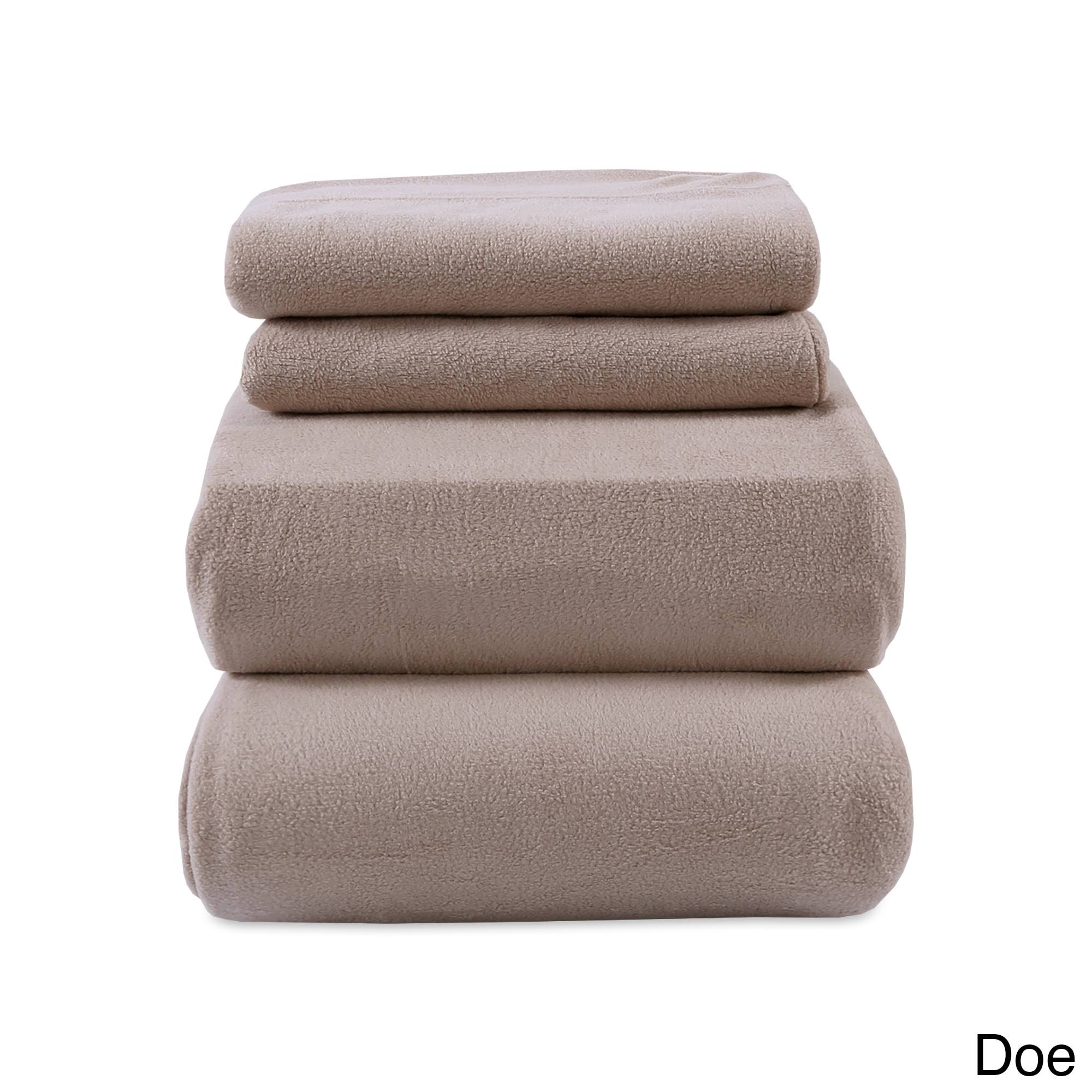 Berkshire Blanket Heavyweight Polarfleece Fleece Sheets, Full, Doe ...