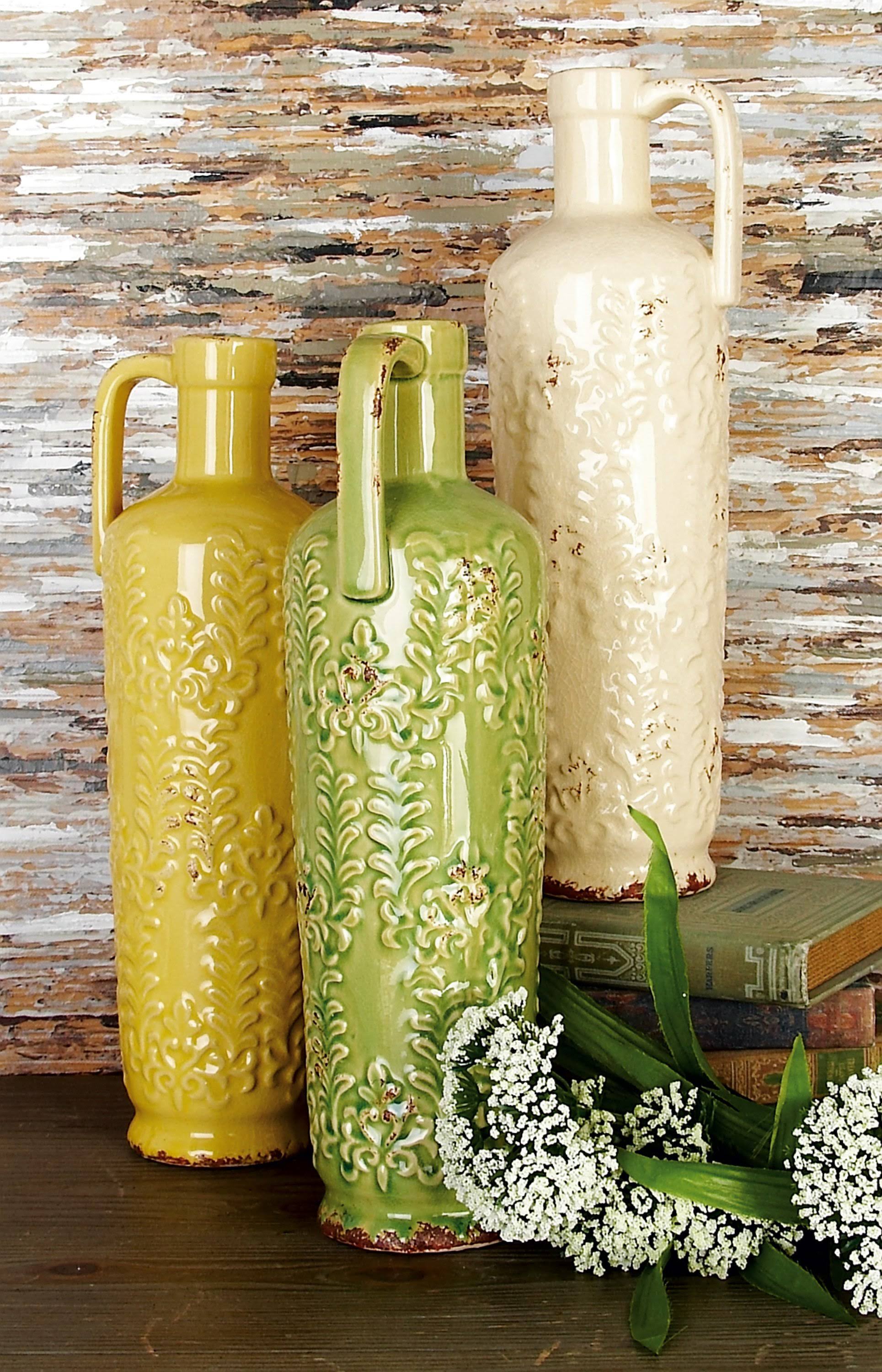 Multi Eclectic Ceramic Jug Vase Set of 3 WGL03