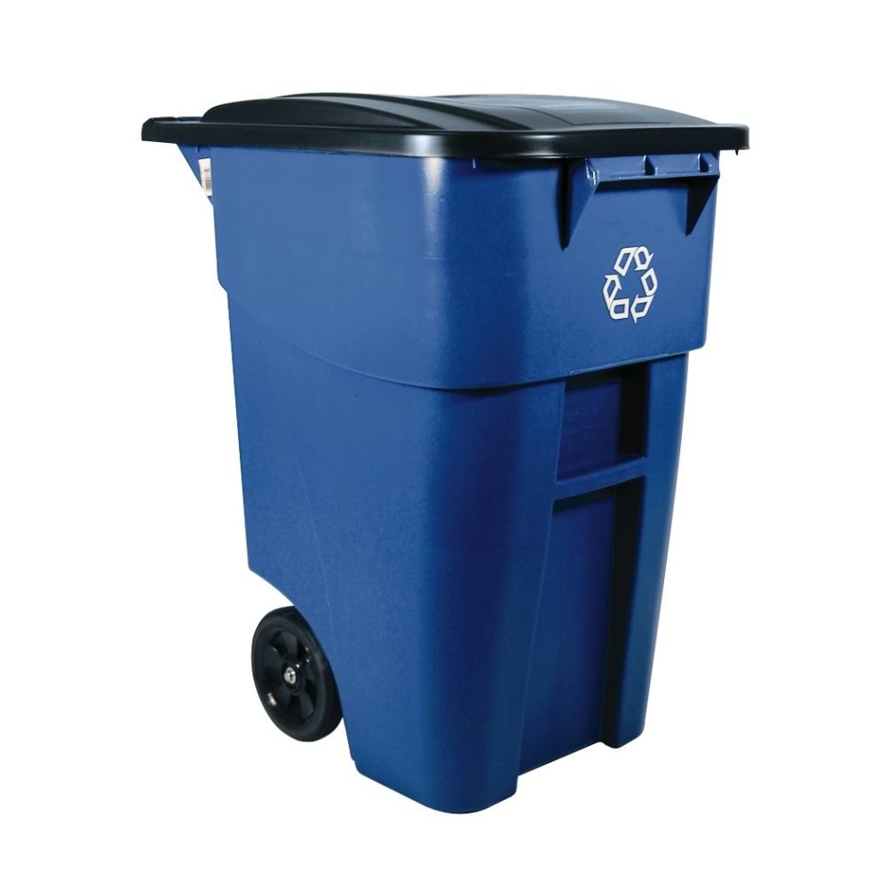 Rubbermaid Brute Rollout Trash can flip lid 49.9 gal wheels