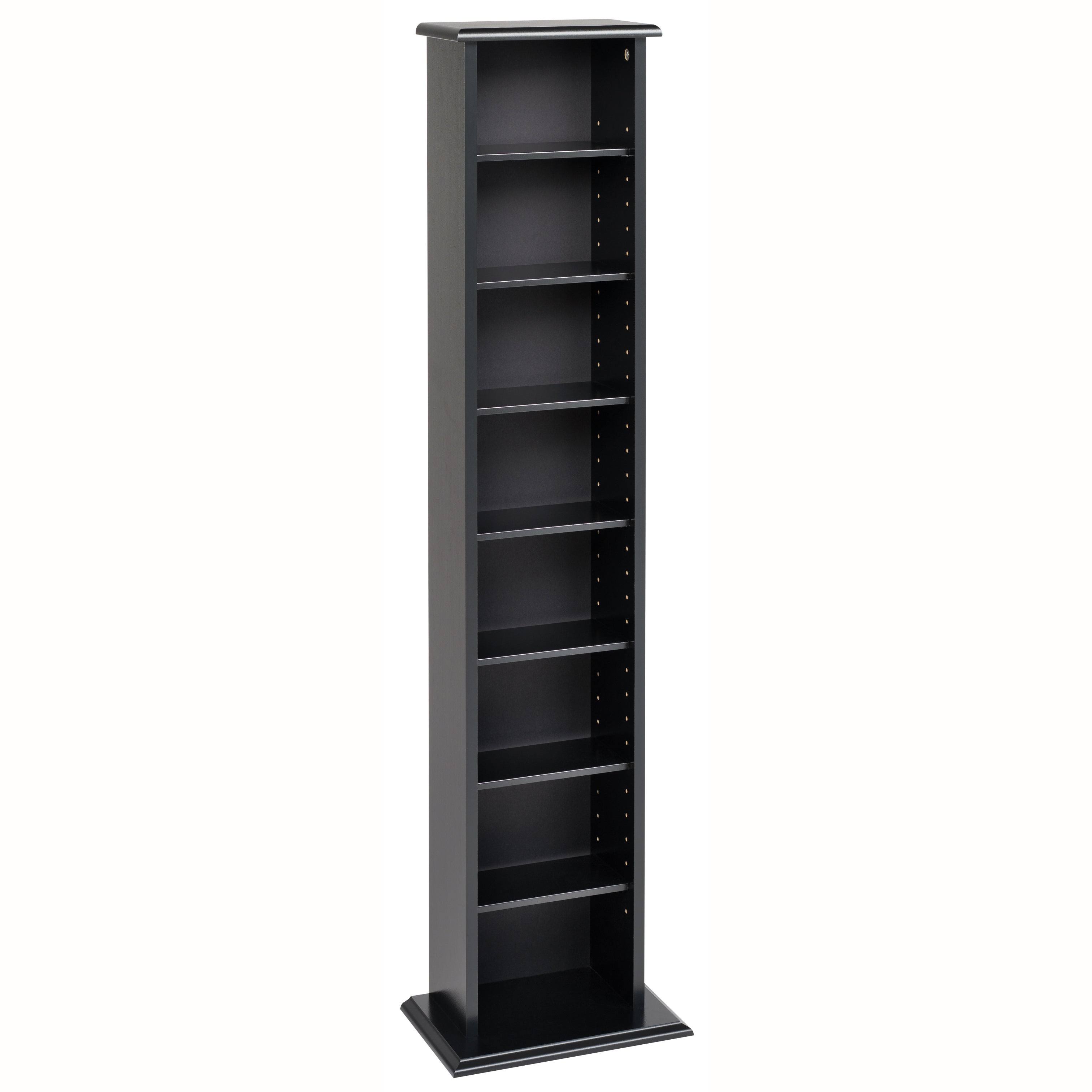 Prepac Slim Multimedia Storage Tower, Oak and Black WGL03