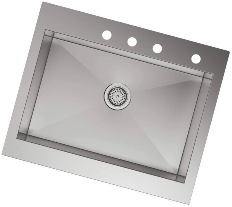 Kohler 39354NA TopMount SingleBowl Stainless Steel Kitchen Sink
