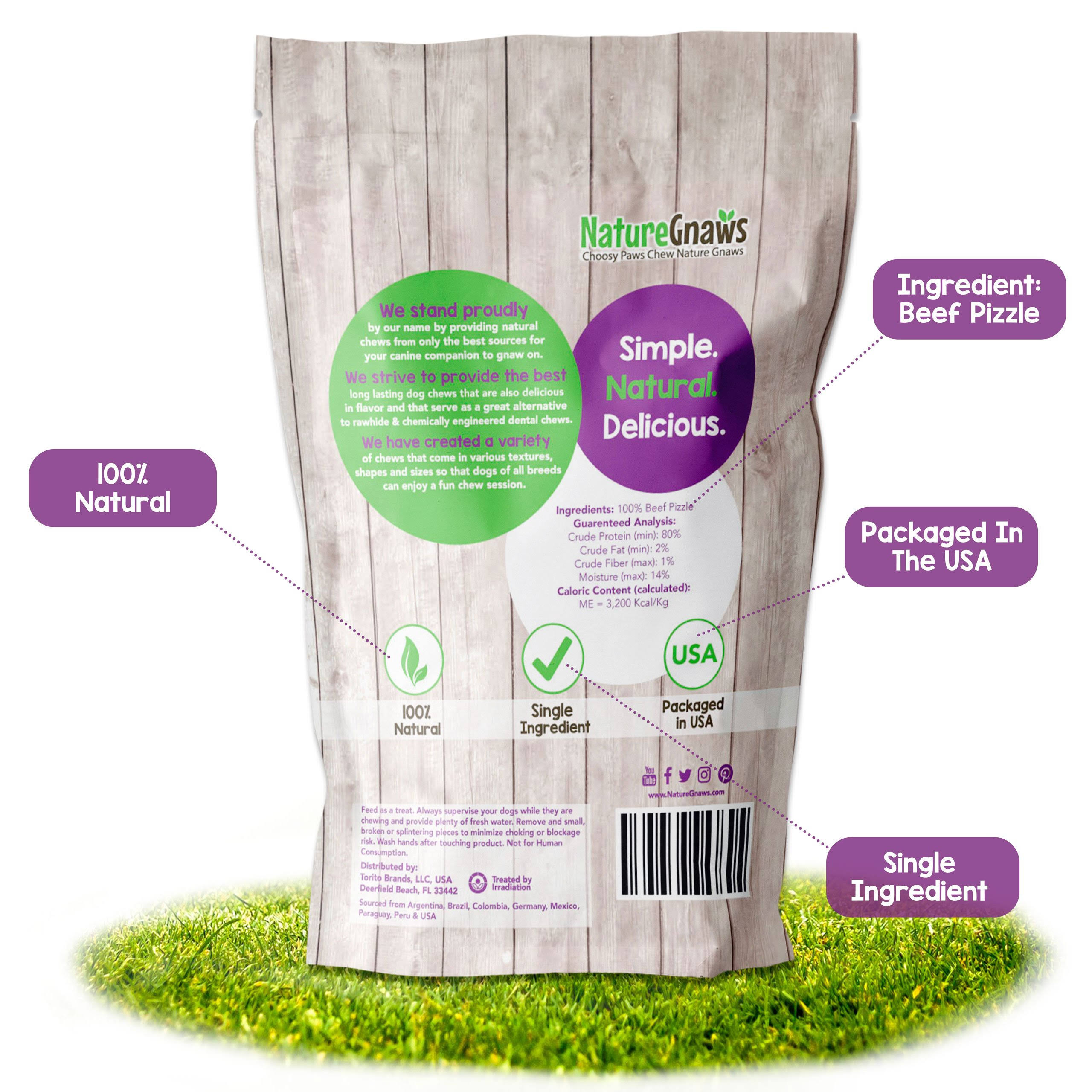 Jumbo Bully Sticks 1112x22 Natural Dog Chews by Nature Gnaws WGL03