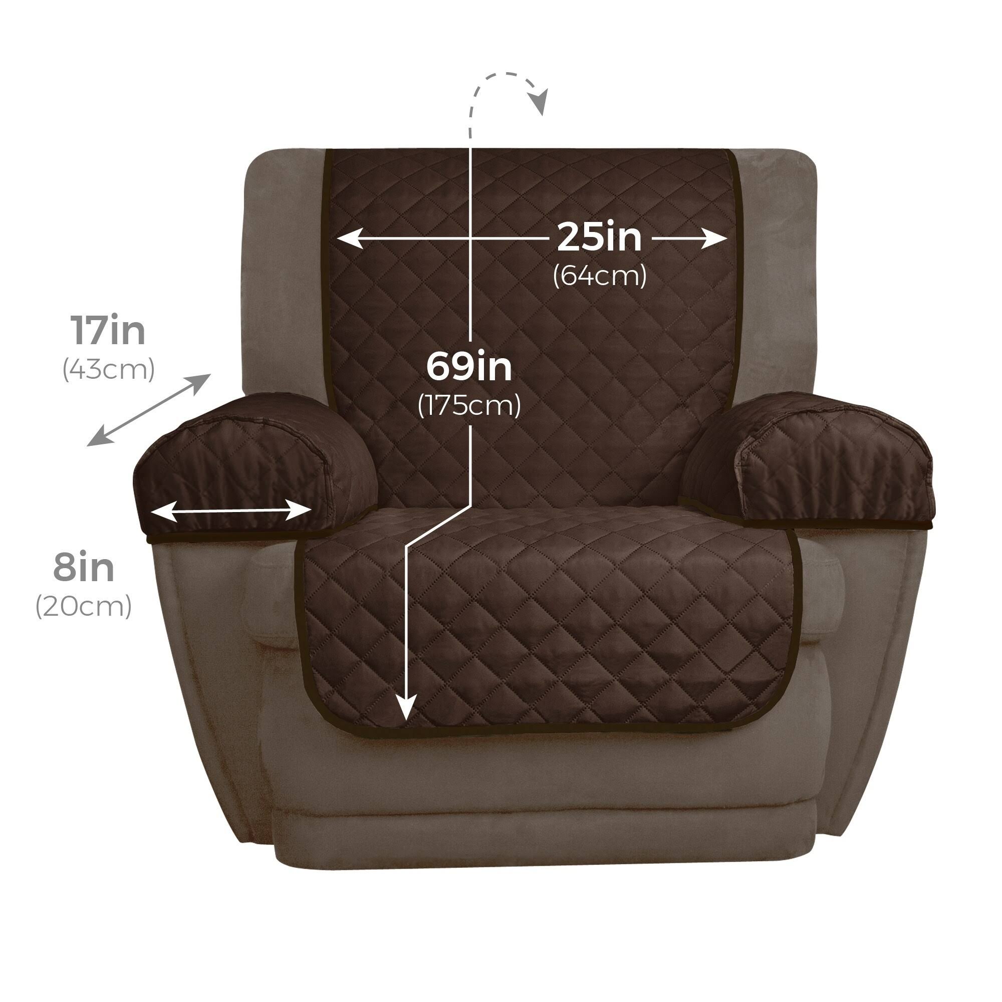 Maytex Reversible 3Piece Microfiber Recliner Pet Cover, Grey/Black