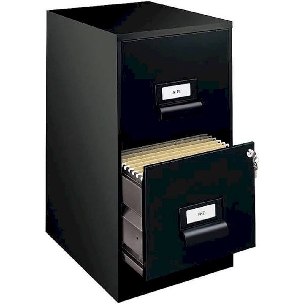 Realspace 18x22D 2-Drawer Metal Vertical File Cabinet, Black - WGL-03