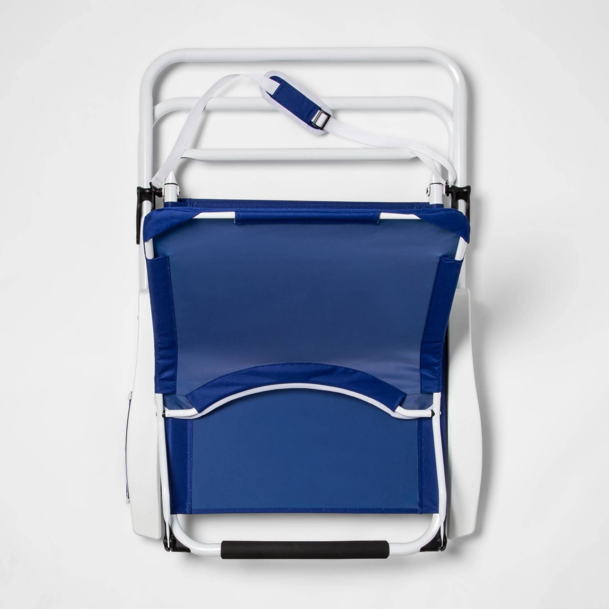 Deluxe Beach Backpack Chair with Built in Shade Blue Sun Squad WGL03