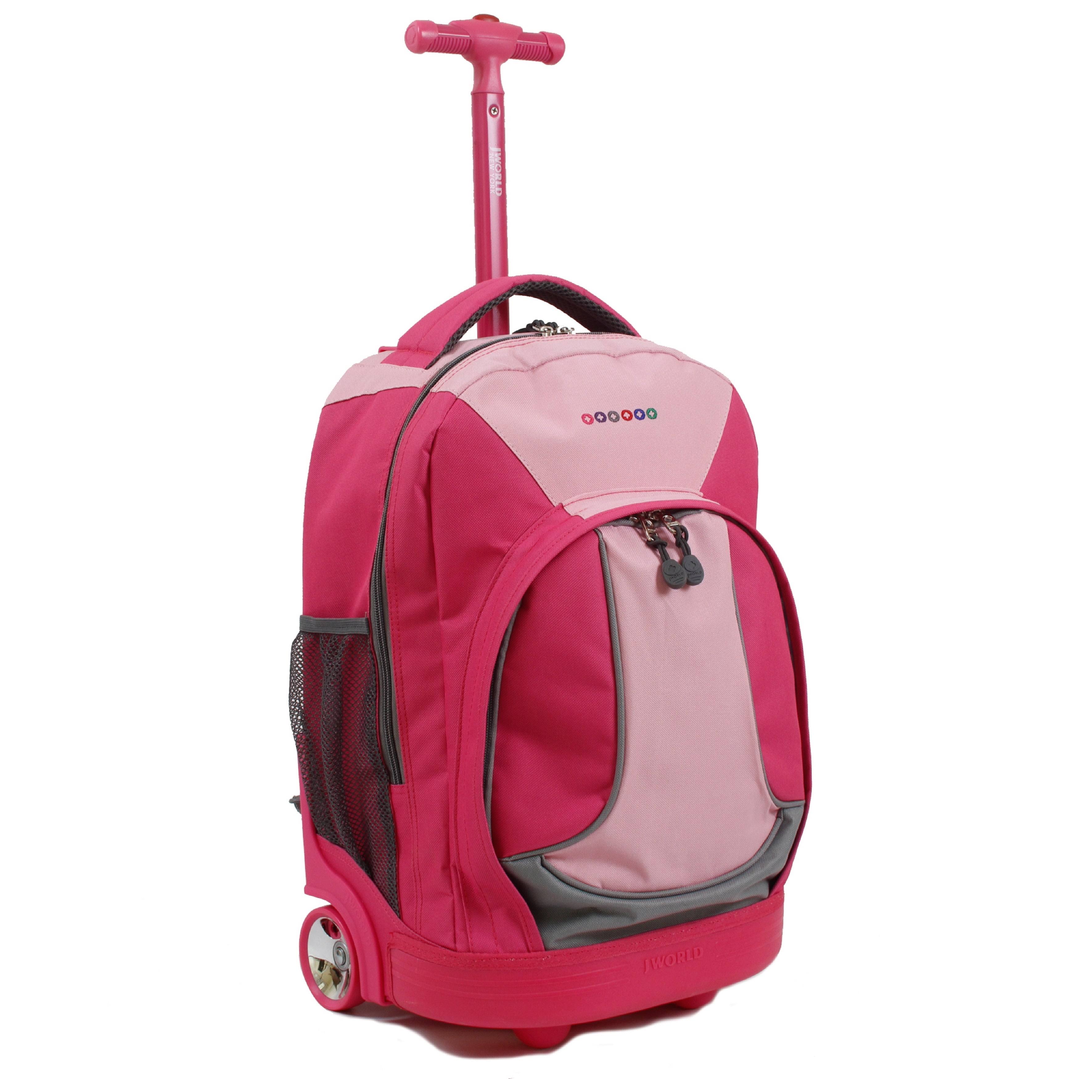 J World New York Sunday Rolling Backpack Pink WGL03