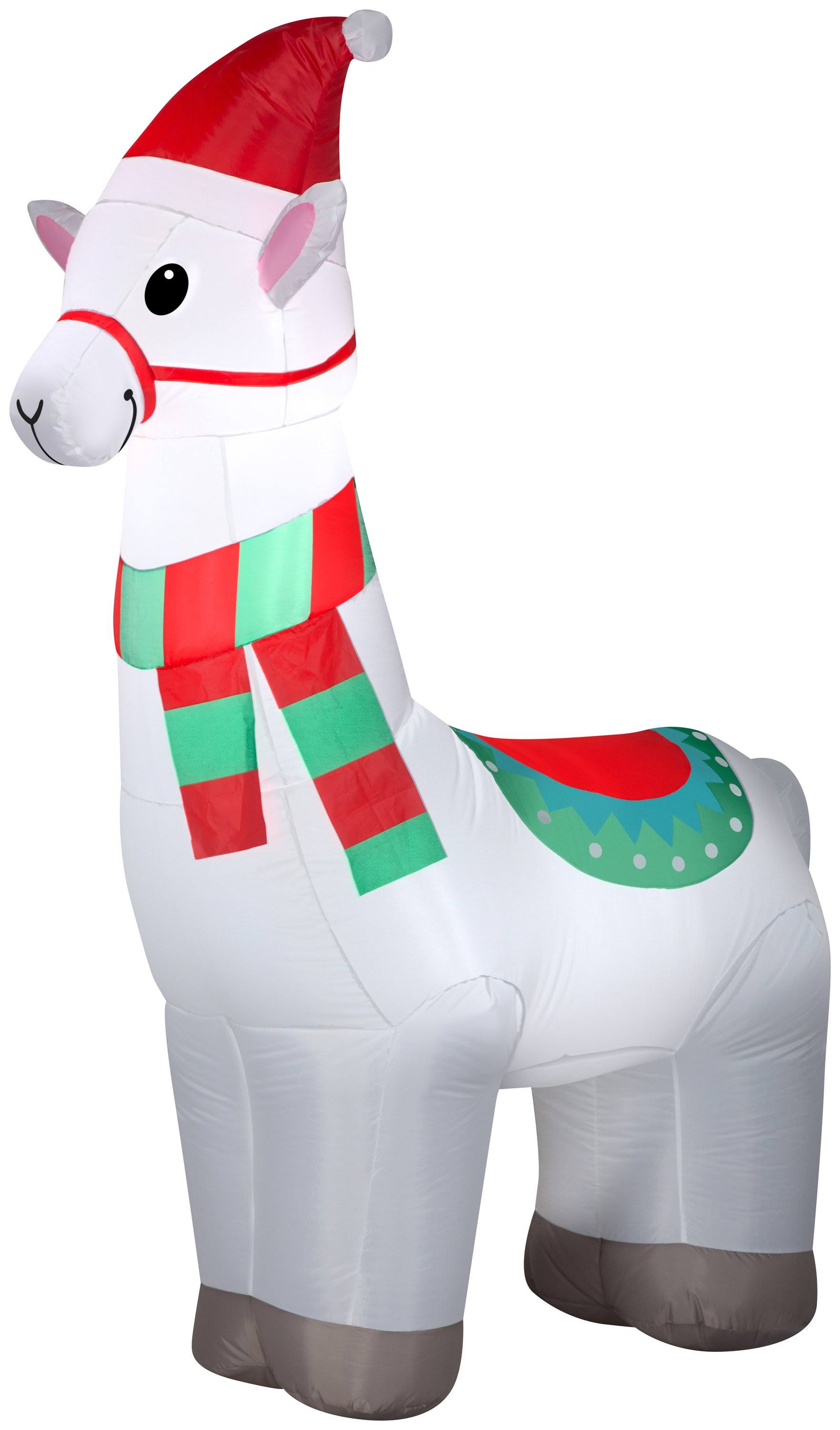 Gemmy Christmas Airblown Inflatable Alpaca , 6 ft Tall, White - WGL-03