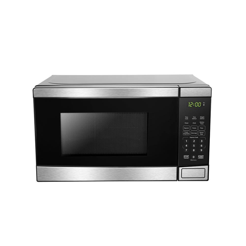 Danby 0.7 Cu. ft. Countertop Microwave in Stainless Steel, Black and