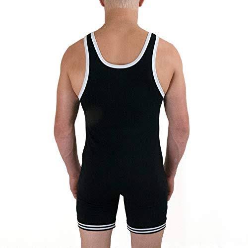 Matman Nylon Wrestling Singlet Black/White WGL03