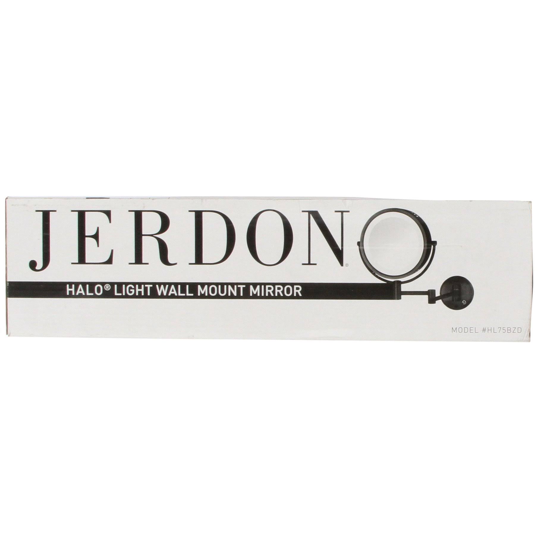 Jerdon HL75BZD 8.5Inch Lighted Direct Wire Wall Mount Makeup Mirror