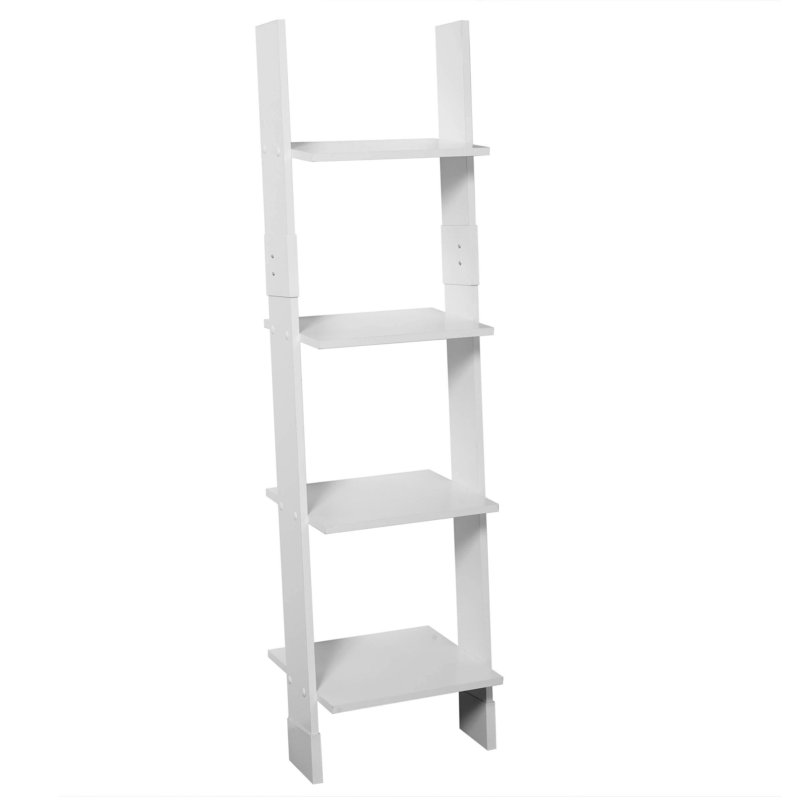 Zenna Home 9437W, Wood Ladder Linen Tower, White WGL03