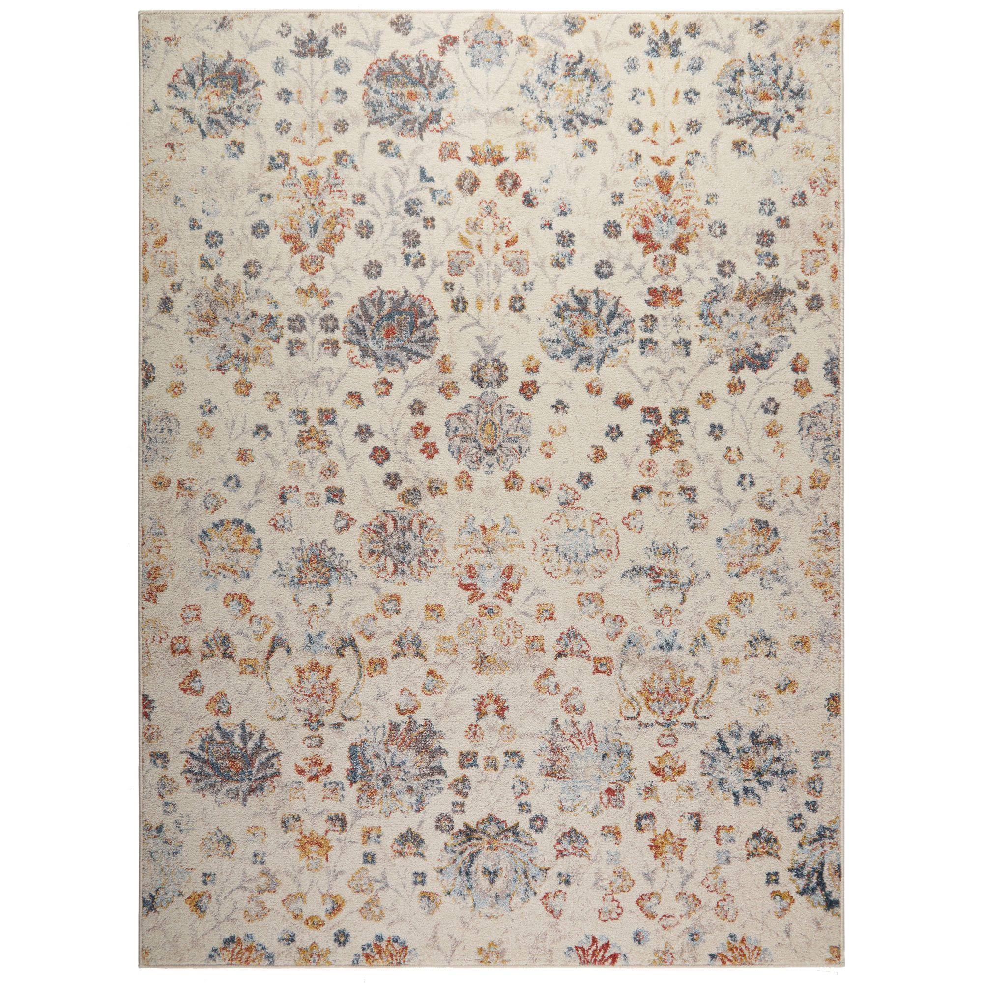 Home Dynamix Venice Flore Area Rug, 5&3x22x7&3x22 Rectangle, Ivory Blue