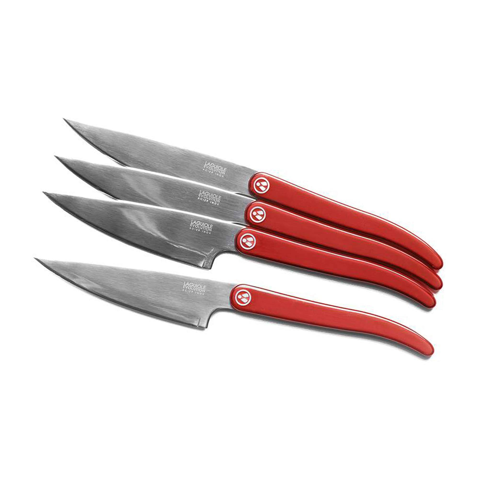Laguiole Evolution Acidule Beef Steak Knife Set, Red WGL03