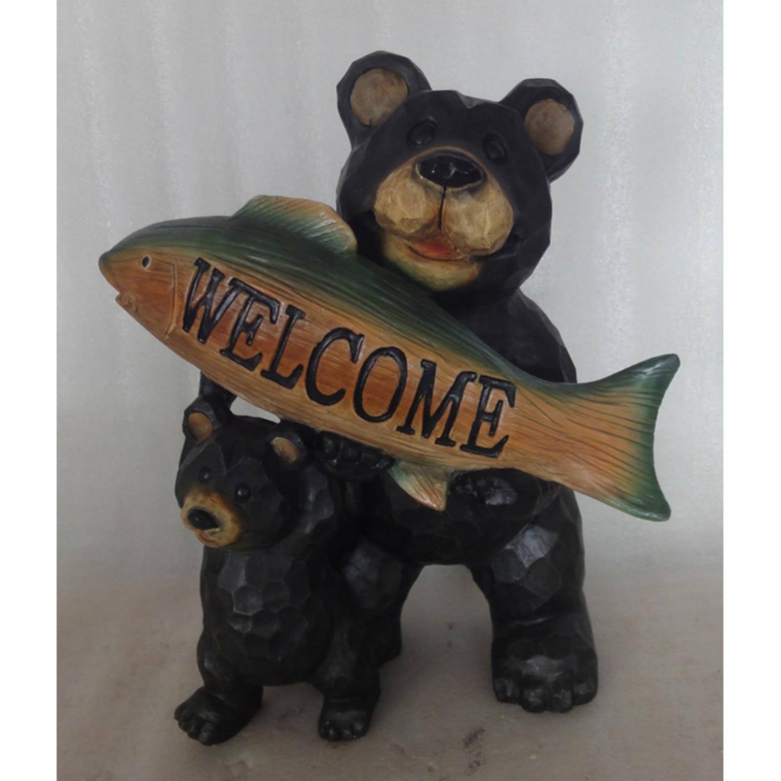 Hi Line Gift 75619D Bears Hold Fish Sign WGL03
