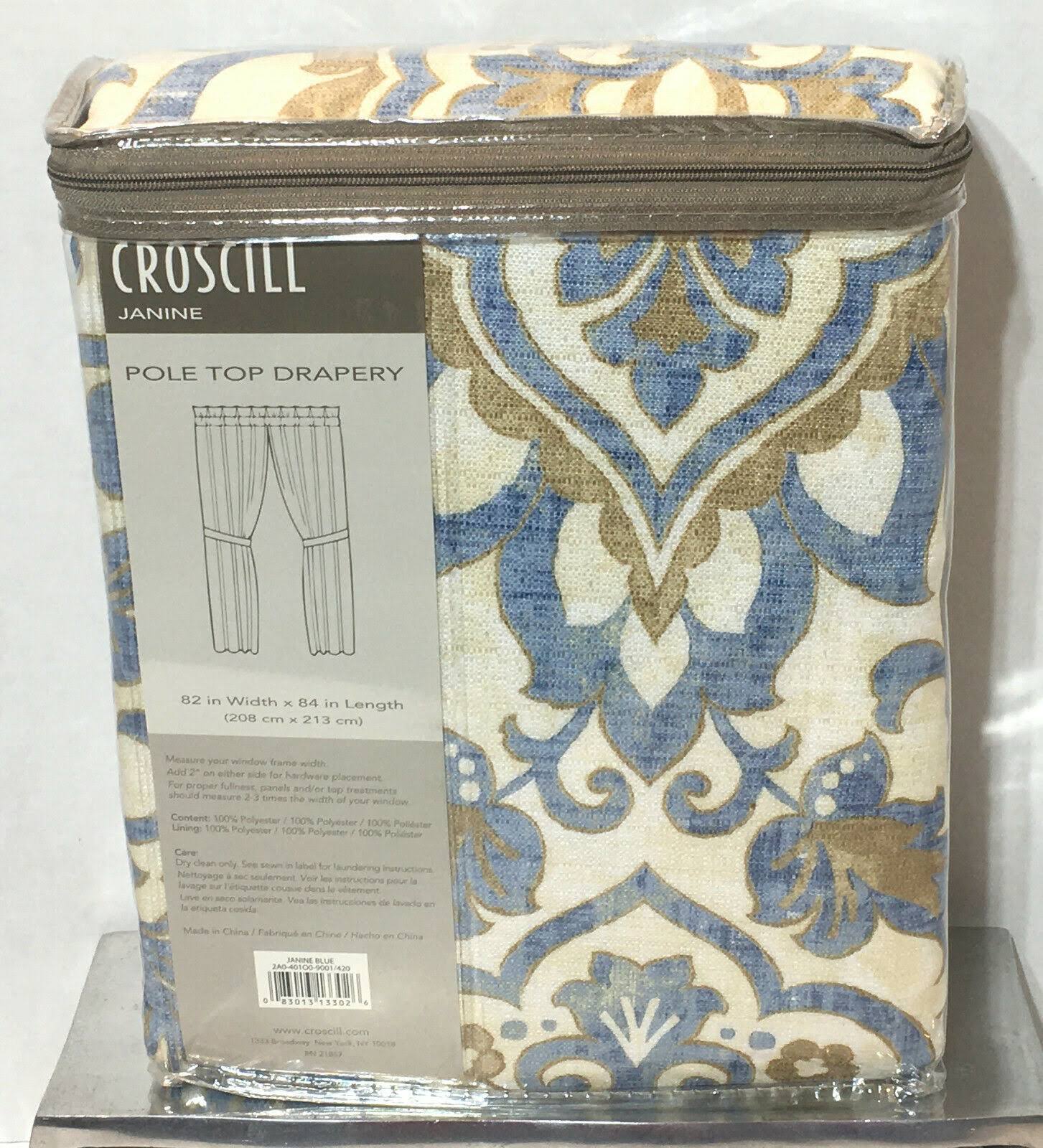 Croscill Blue Janine Curtain Panel Pair - WGL-03