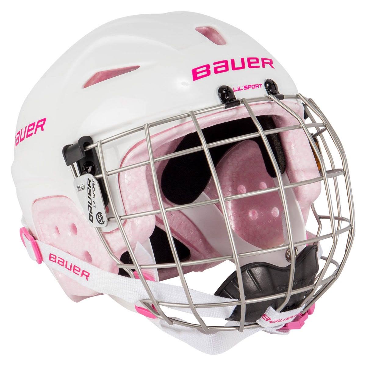 Bauer Lil Sport Hockey Helmet w/Cage - Youth - Pink - WGL-03