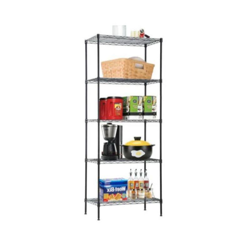 5 Tier Wire Shelving Unit Black WGL03