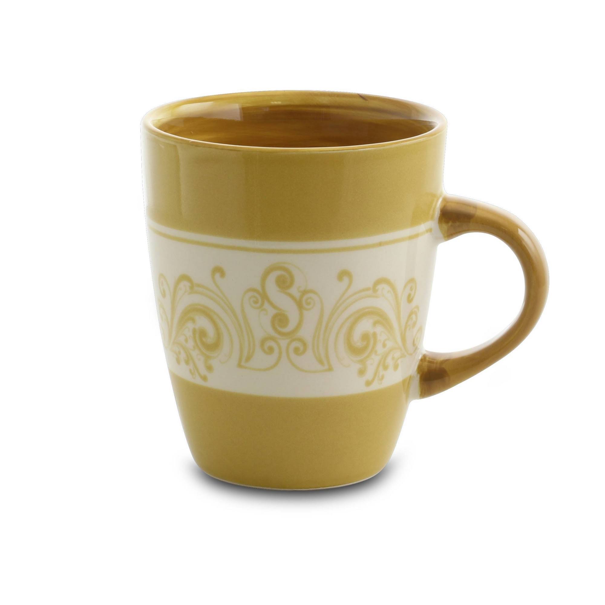 Elama 16Piece Stoneware Dinnerware Set, Golden Yellow WGL03