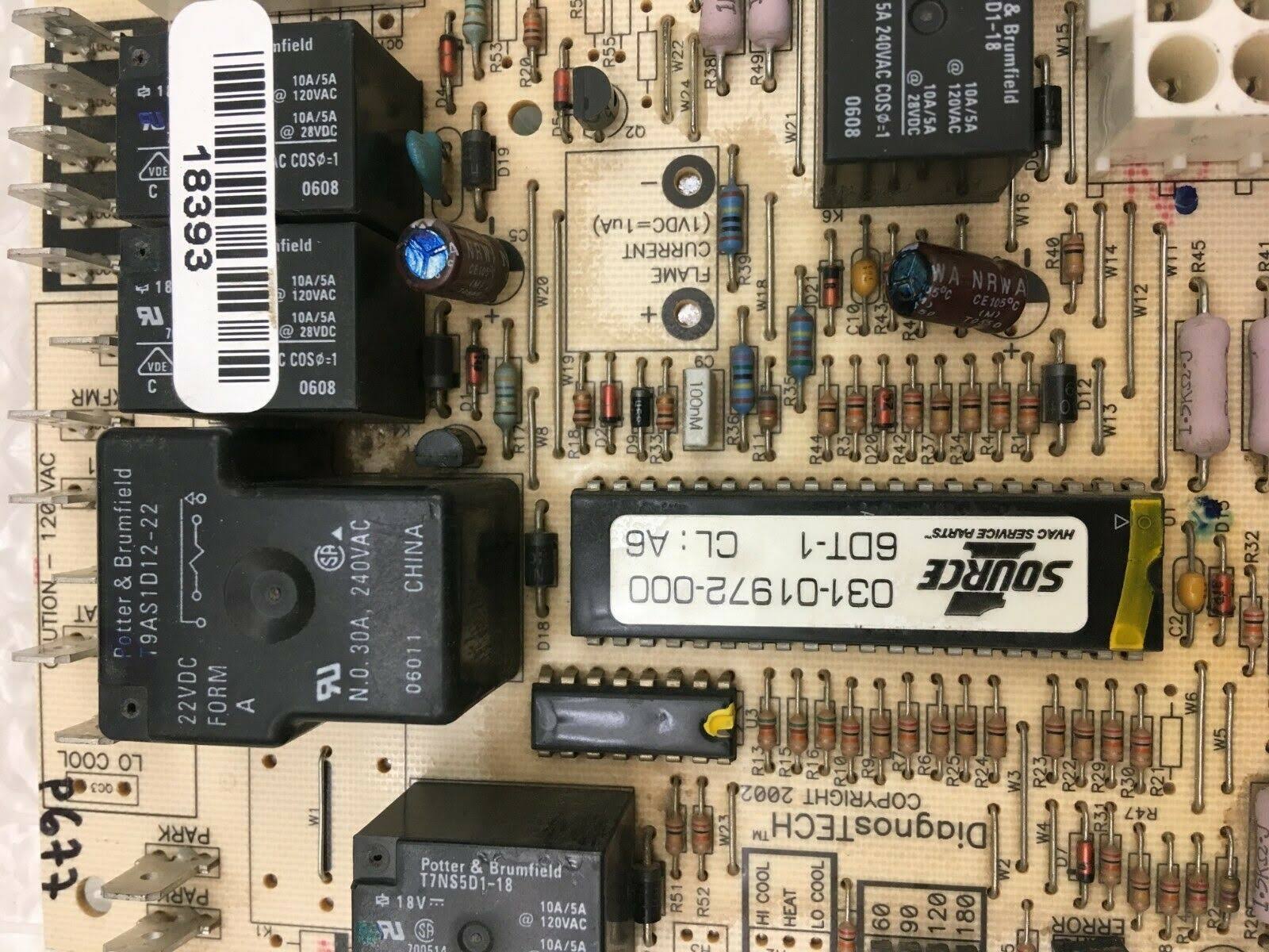 York Luxaire Coleman 03101972000 Furnace Control Circuit Board WGL03