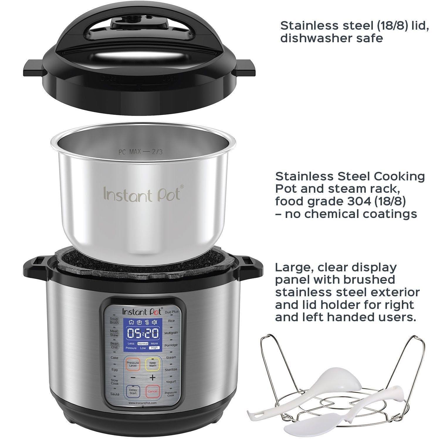 Instant Pot 9-in-1 Duo Plus 8 qt. Programmable Electric Pressure Cooker ...