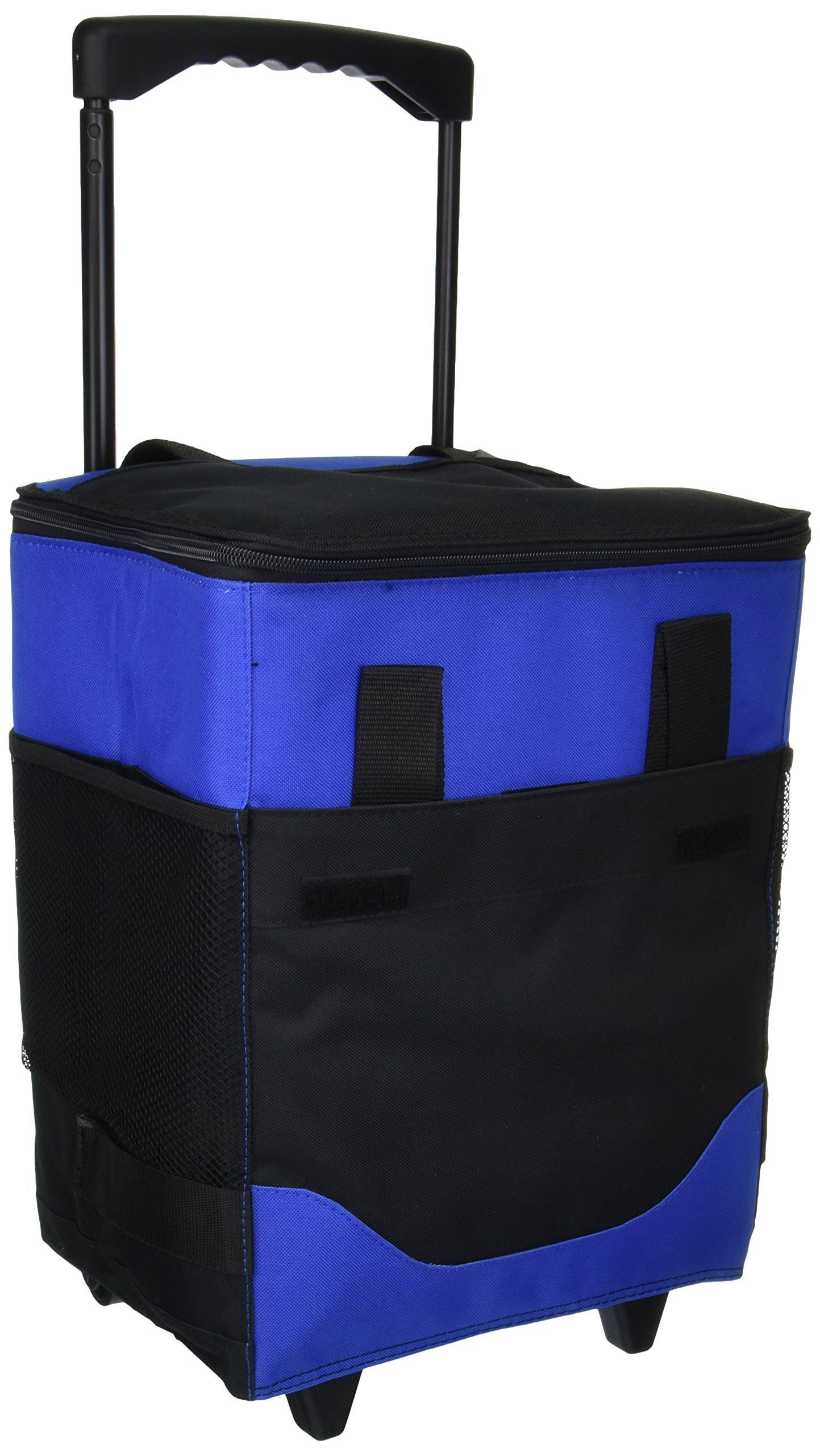 Picnic at Ascot 6Bottle Collapsible Rolling Cooler, Royal Blue WGL03