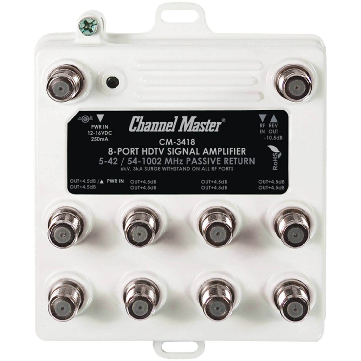 Channel Master 8Port Coaxial Amplifier, White WGL03