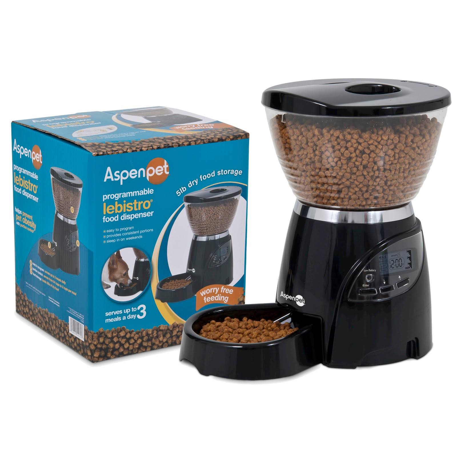 Petmate Aspen Pet 24232 Black Lebistro Programmable Food Dispenser, 5