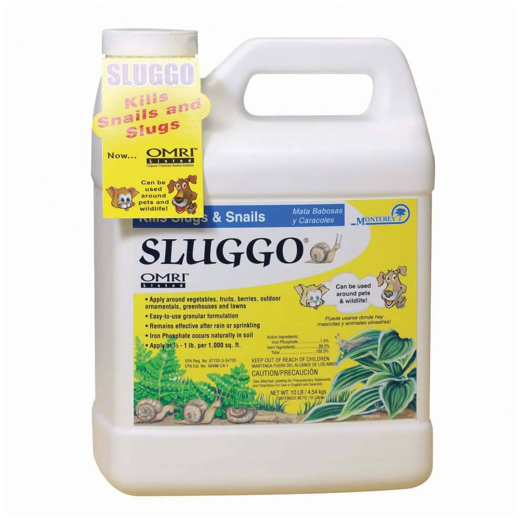 Monterey Sluggo Snail and Slug Bait Omri 10 lbs jug WGL03