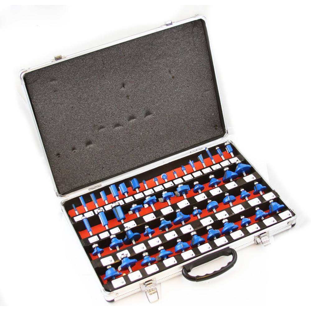 XtremepowerUS Router Bits 50Piece 1/4 inch Tungsten Carbide Router Bit