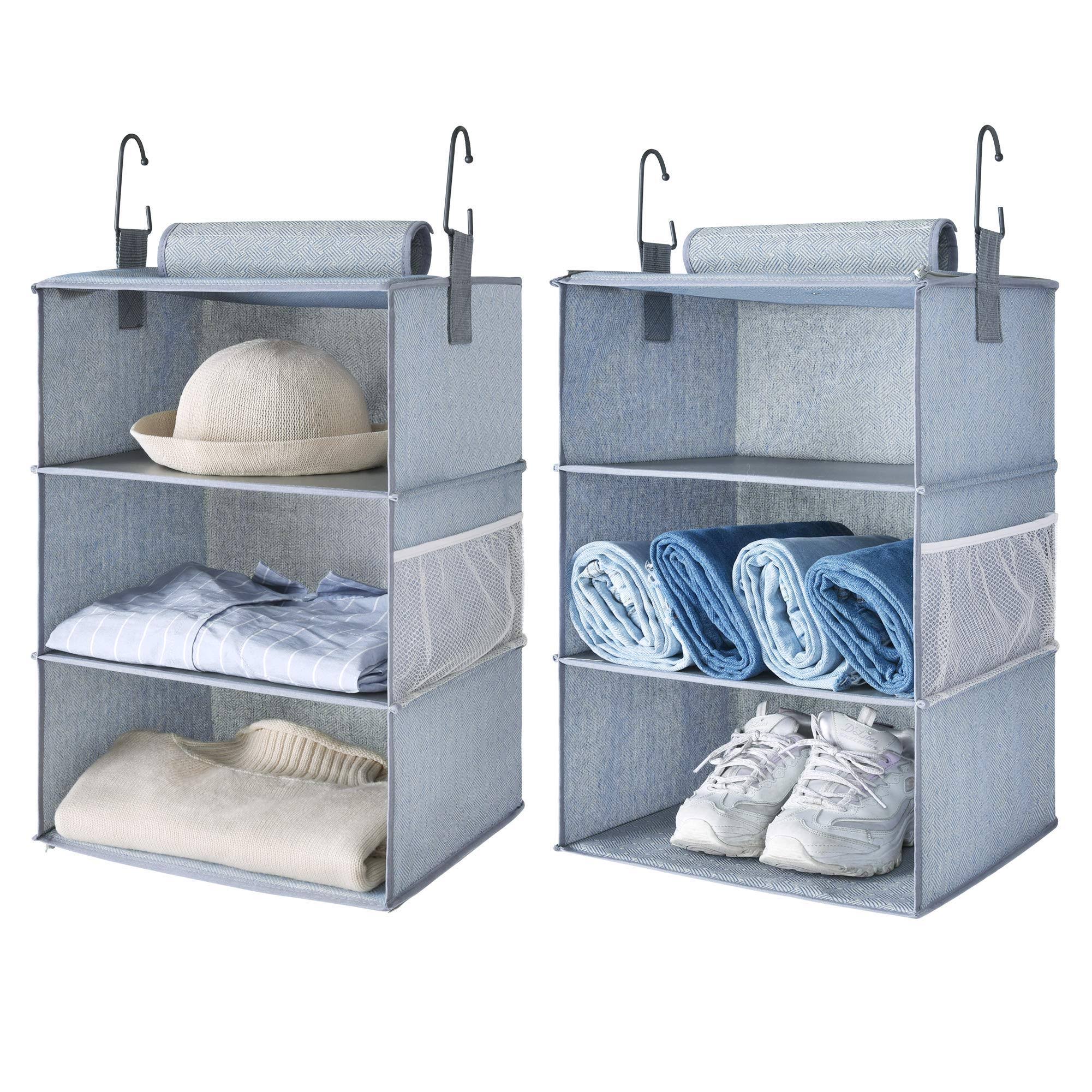 StorageWorks 6-Shelf Jumbo Hanging Closet Organizers, Two 3-Shelf ...