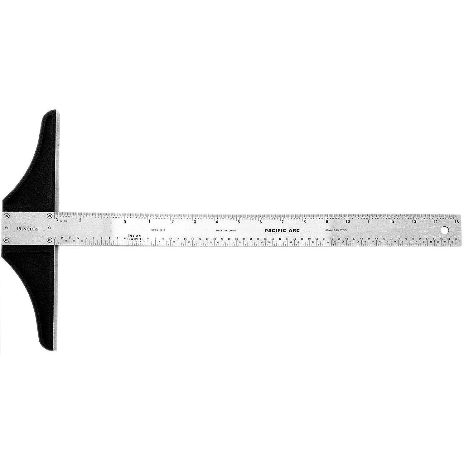 Pacific Arc 48 inch T Square, Traditional Stainless Steel, Graduated