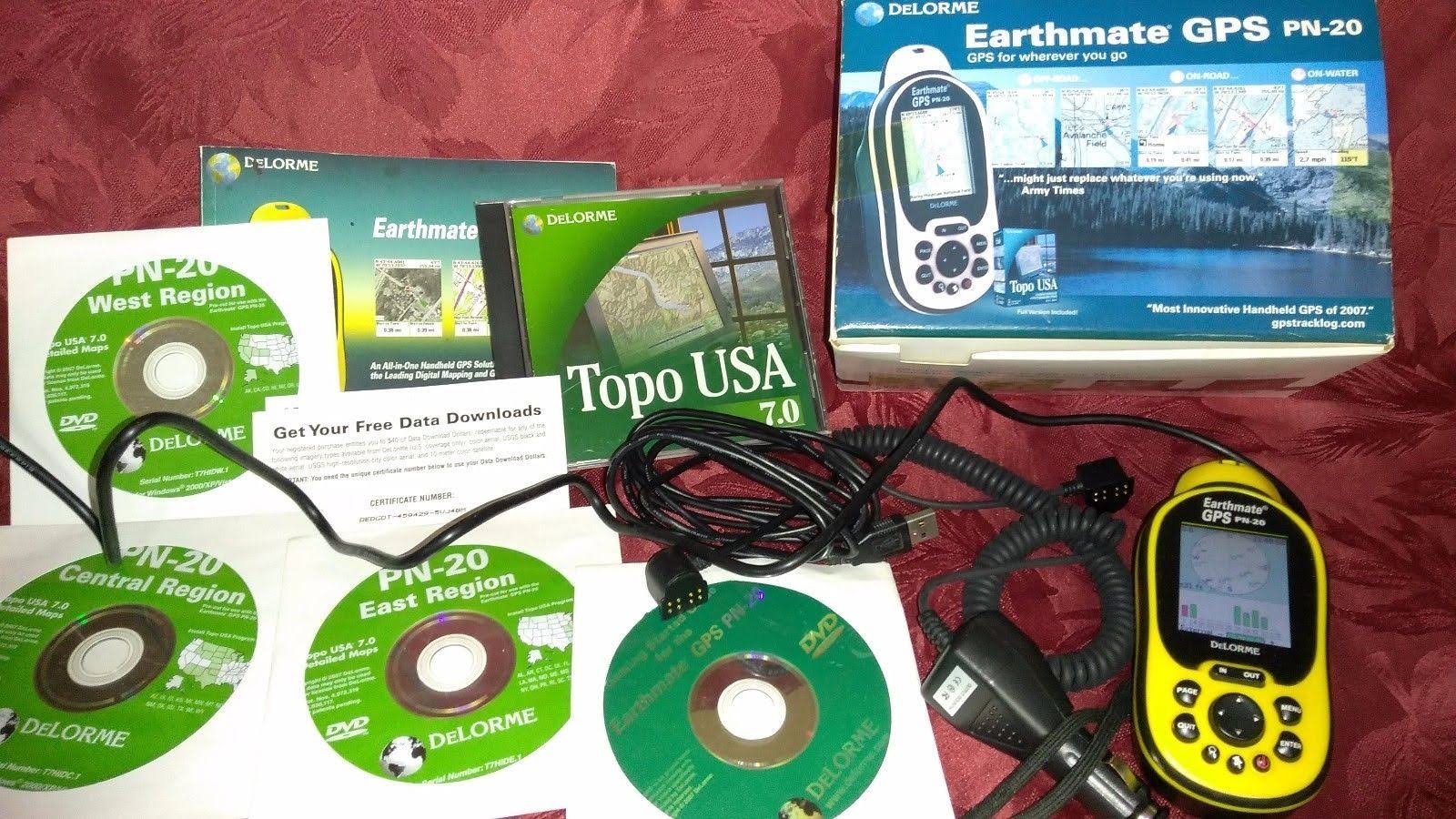 Delorme Earthmate PN20 Handheld GPS Receiver with Software and