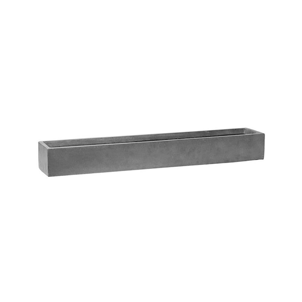 Vasesource Carlo 3.75 in. x 6 in. x 31.5 in. Gray Fiberstone Planter