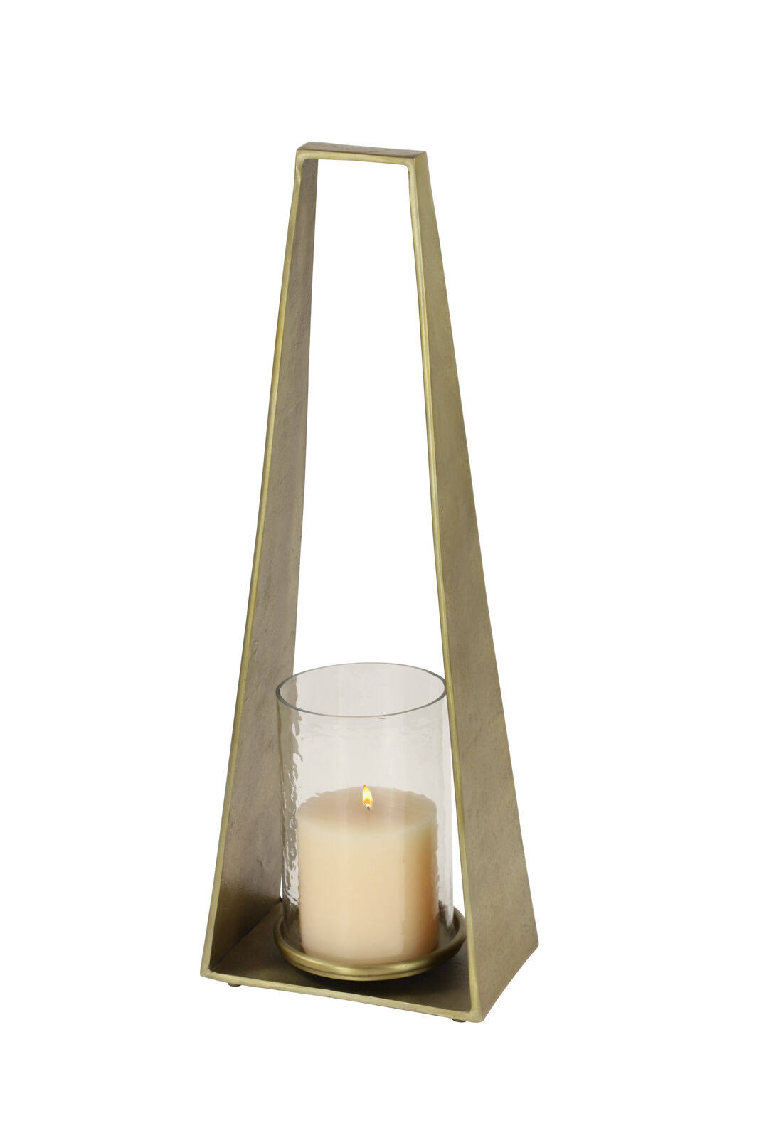 Large Gold Candle Holder with Hurricane Glass WGL03