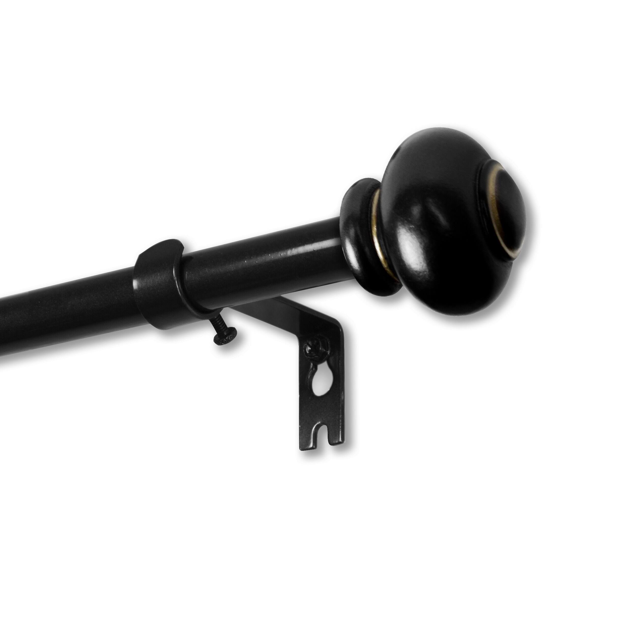 InStyleDesign Monroe Adjustable Curtain Rod 4884 inch Black WGL03