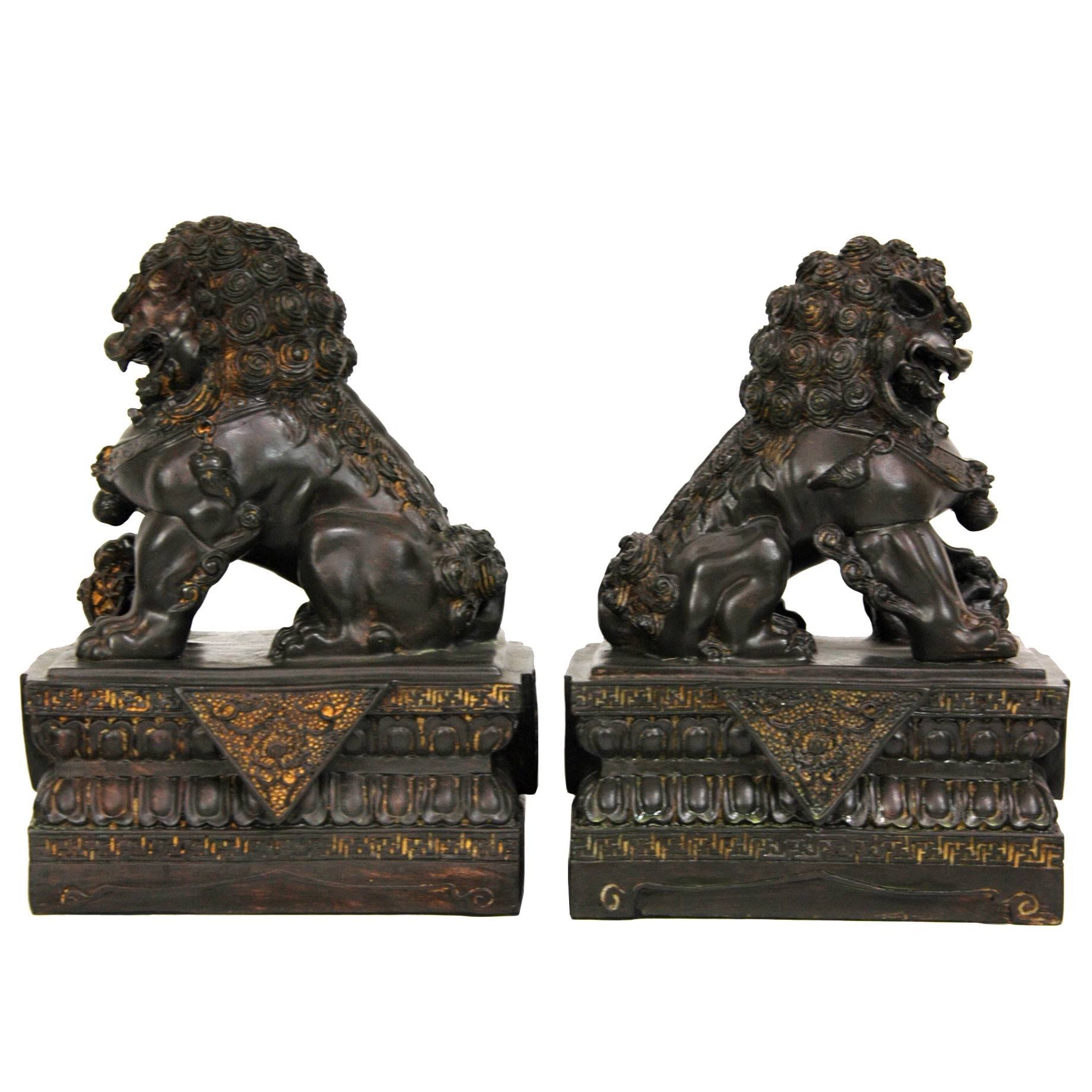 Oriental Furniture Foo Dog Statues - Set of 2 - WGL-03