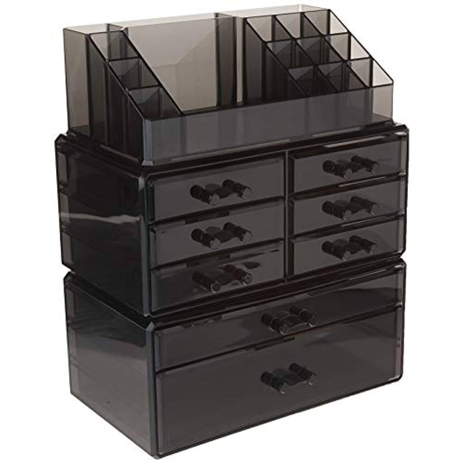 SONGMICS Makeup Organizer 8 Drawers Cosmetic Storage 3 Pieces Set