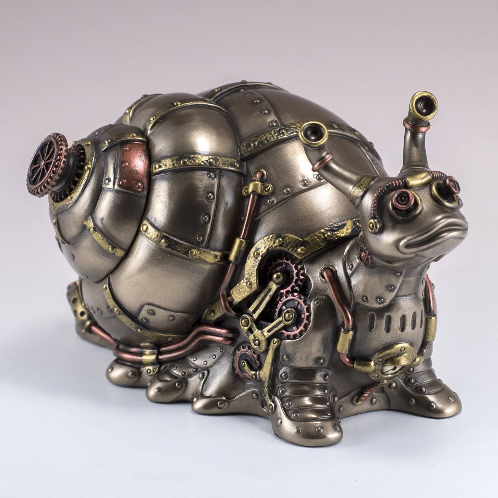 Veronese Design Highly Detailed Steampunk Land Snail Trinket Box WGL03