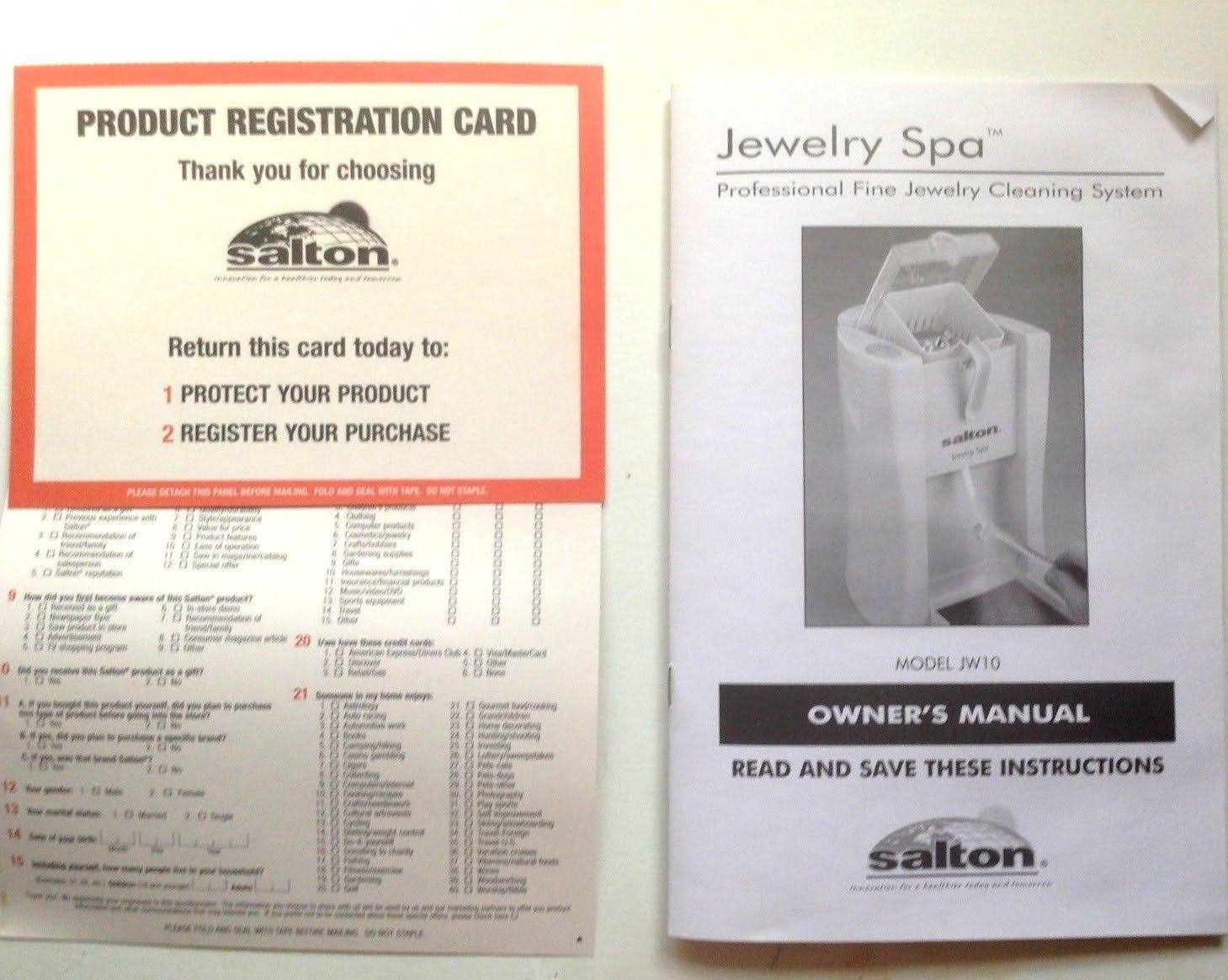 Salton Jw10 Jewelry Spa Professional Jewelry Cleaner w/Steam Jet WGL03