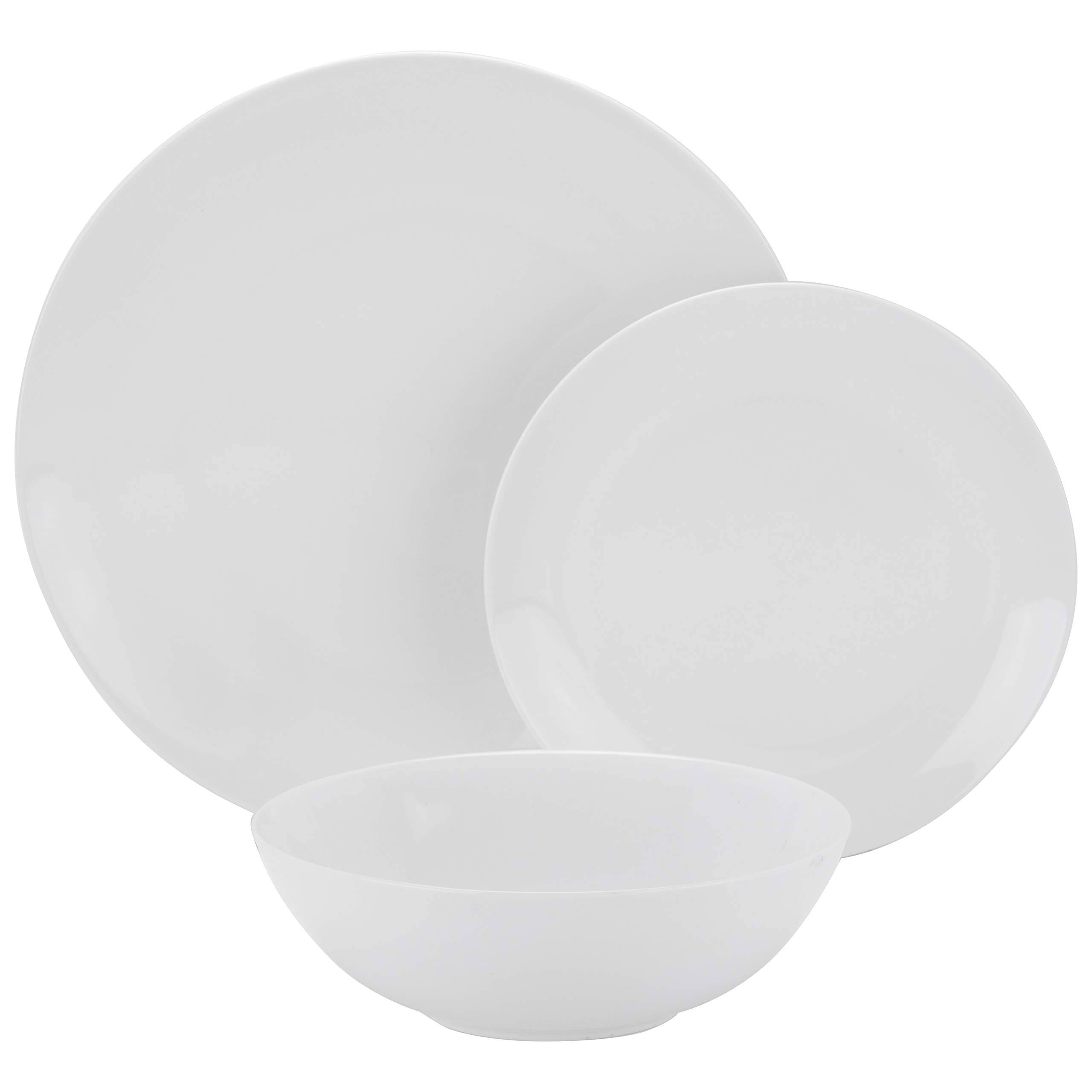 10 Strawberry Street Simply Coupe 12 Piece Dinnerware Set White WGL03