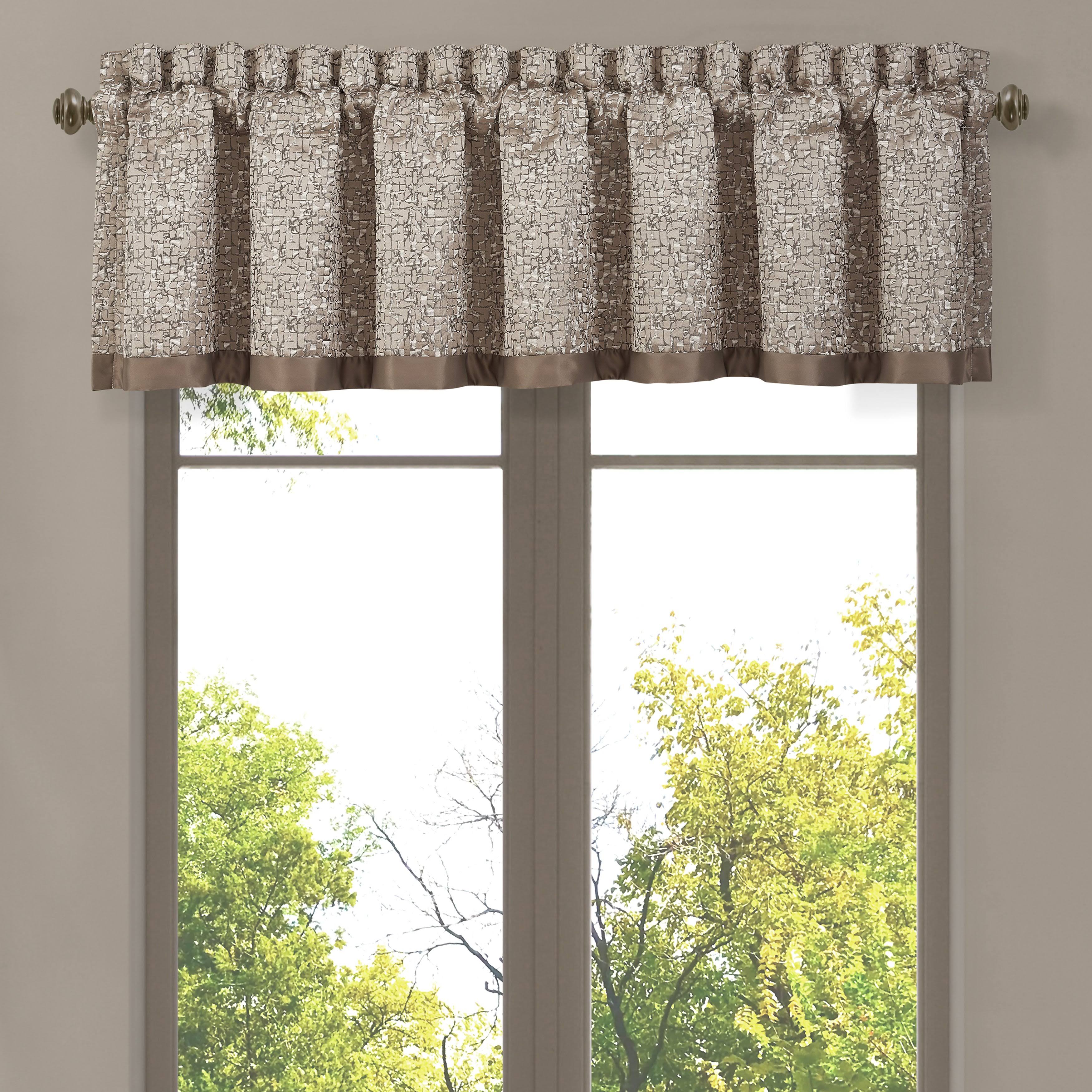 J Queen New York Taupe Cracked Ice Window Straight Valance WGL03