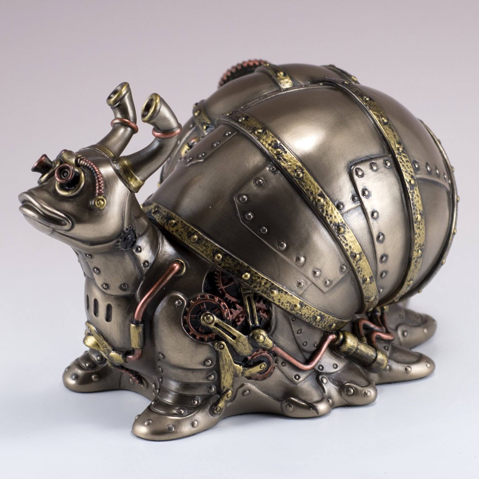 Veronese Design Highly Detailed Steampunk Land Snail Trinket Box WGL03