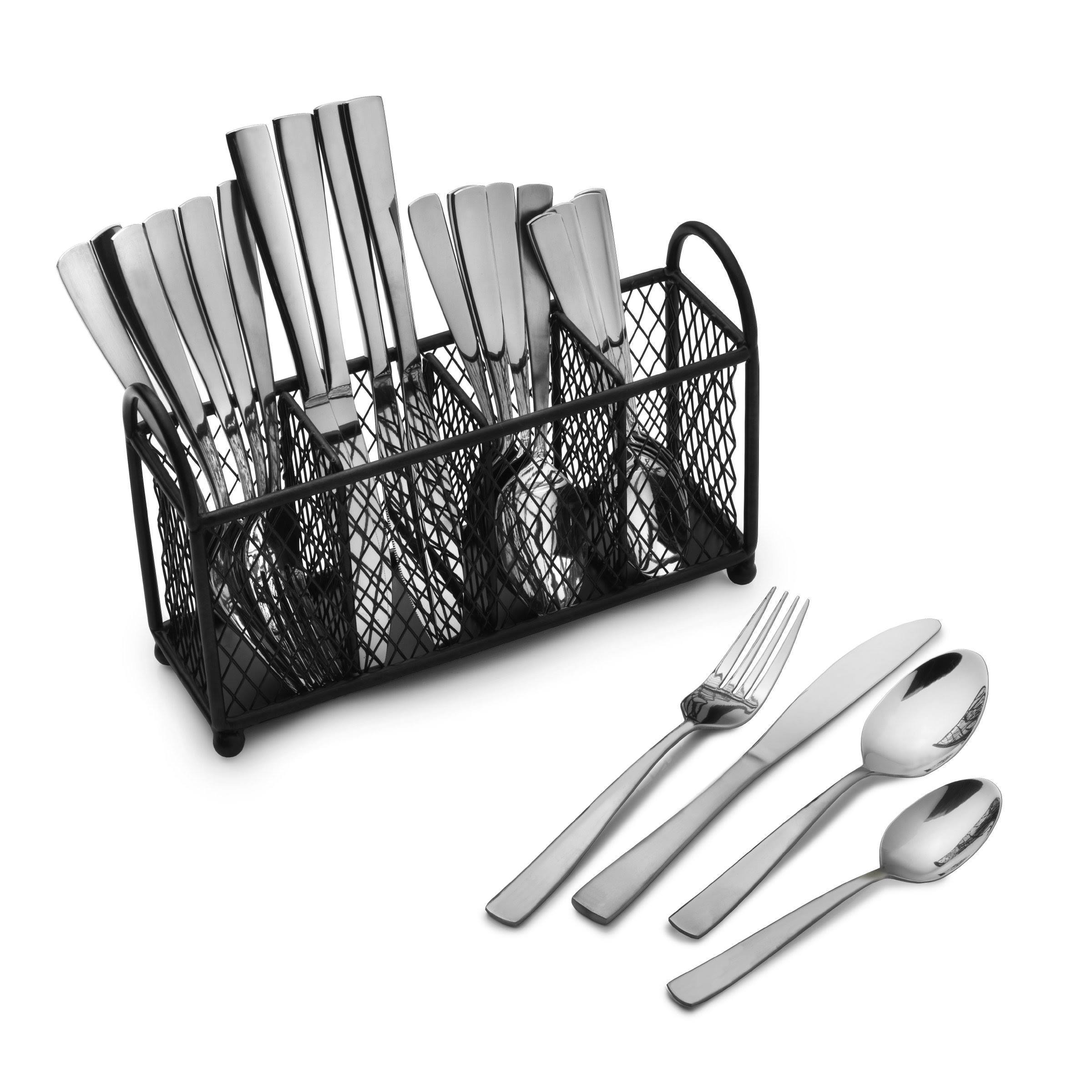 Pfaltzgraff Satin Danford 24Piece Stainless Steel Flatware Set with