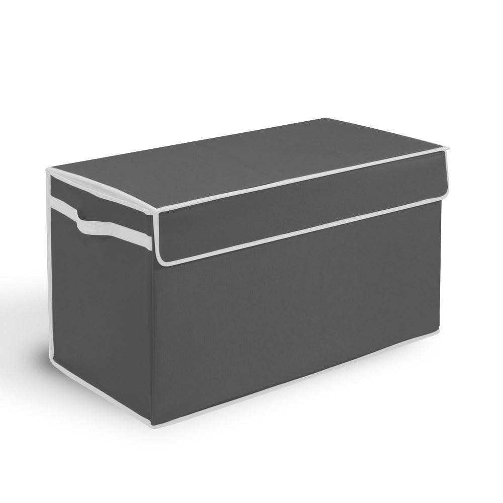 Kids Collapsible Toy Chest with FlipTop Lid, Large Gray