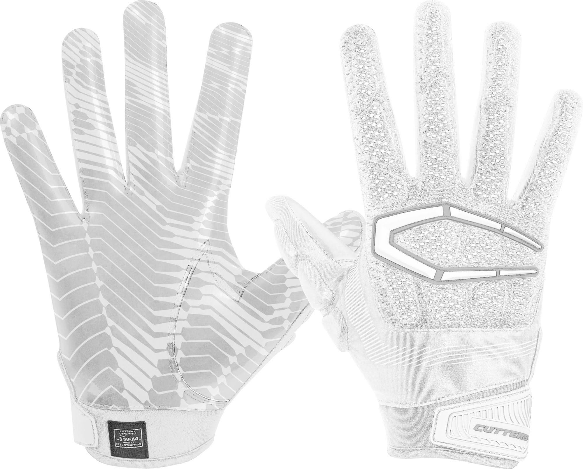 Cutters Adult Gamer 3.0 Padded Receiver Gloves, Medium, White WGL03