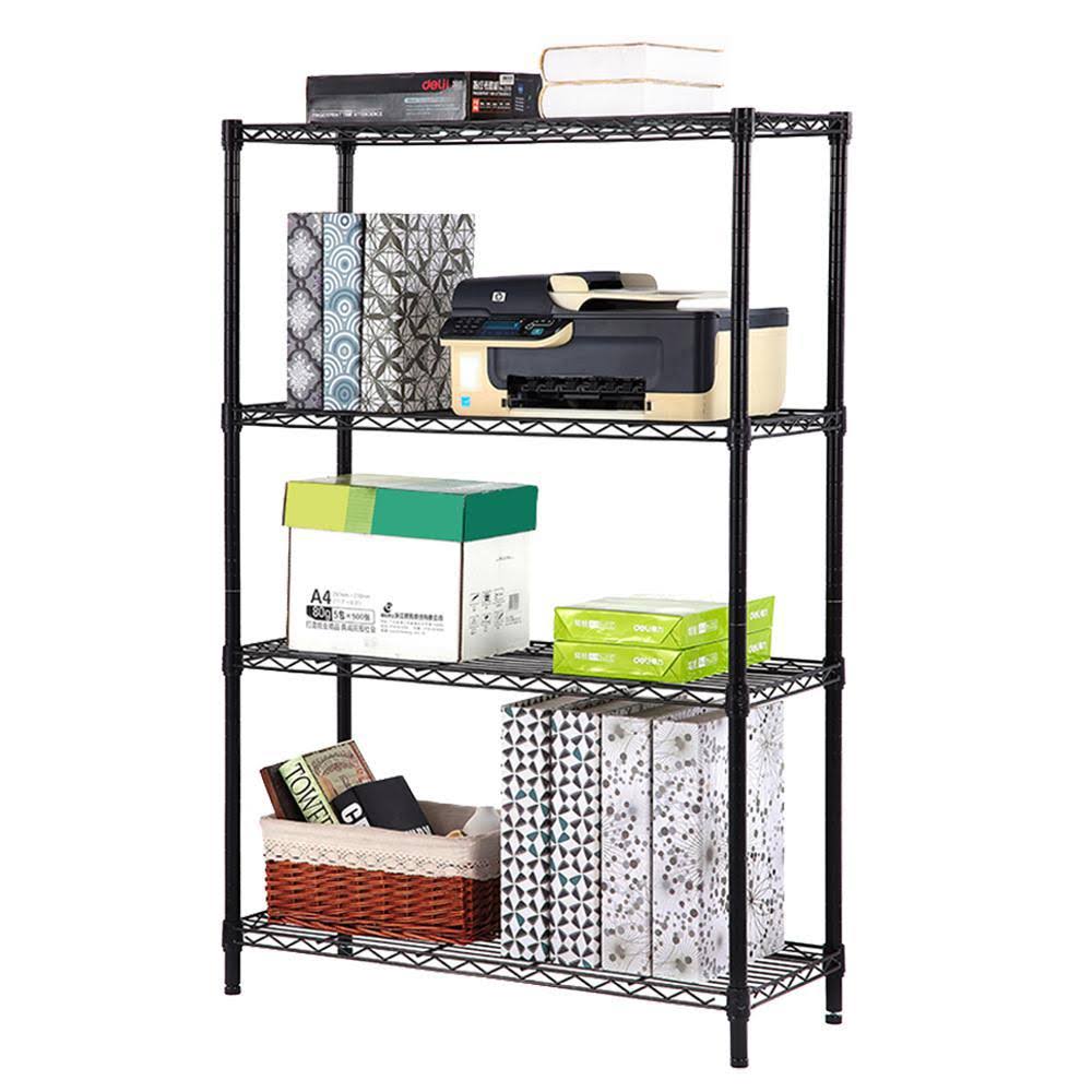 Black 4Tier Metal Wire Shelving Unit (36 in. W x 54 in. H x 14 in. D